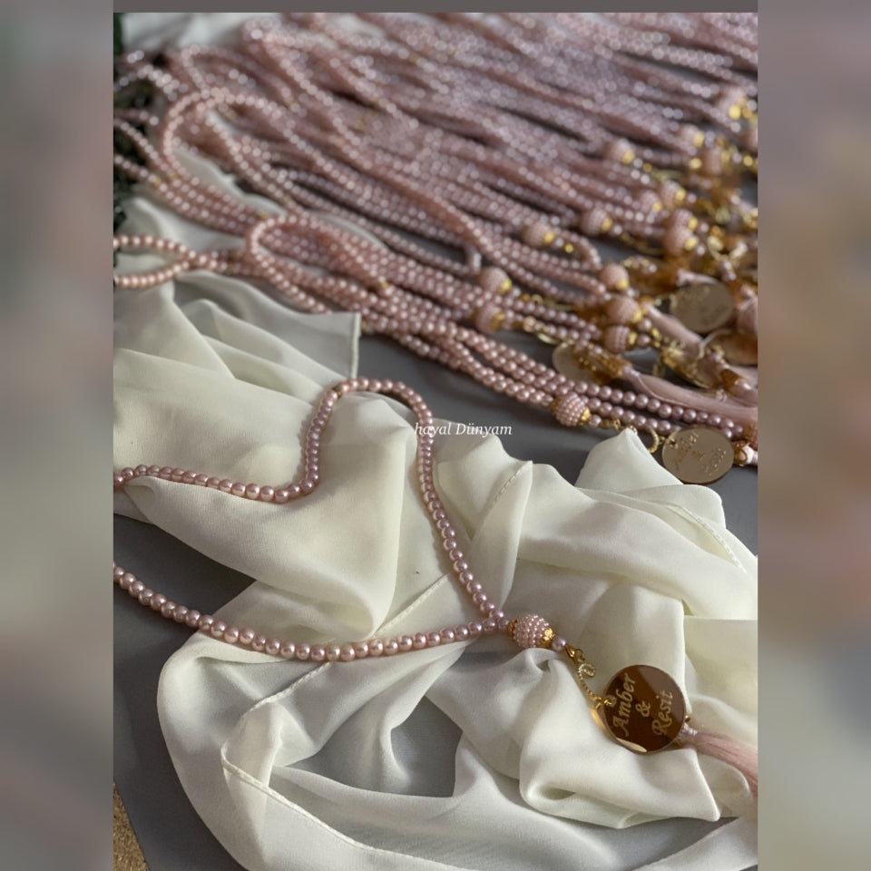 Perlen-Gebetskette [rosa mit Anhänger] [10 Stück]